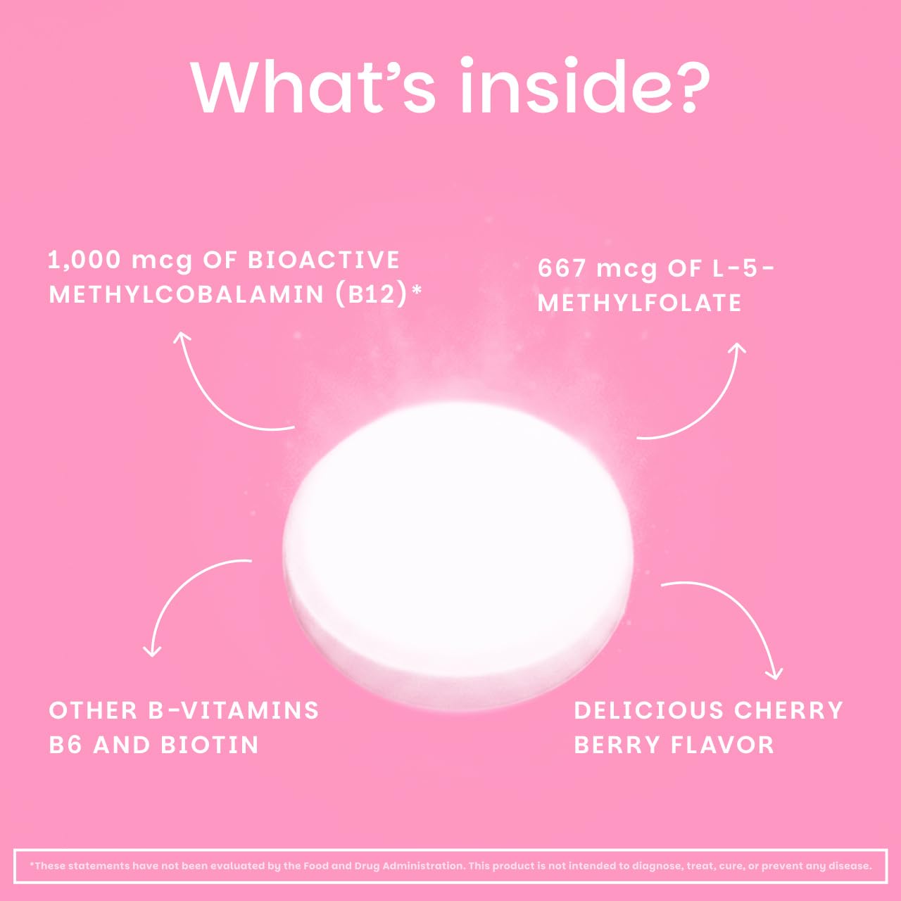 EZ Melts B vitamin blend label emphasizes essential nutrients for daily wellness.
