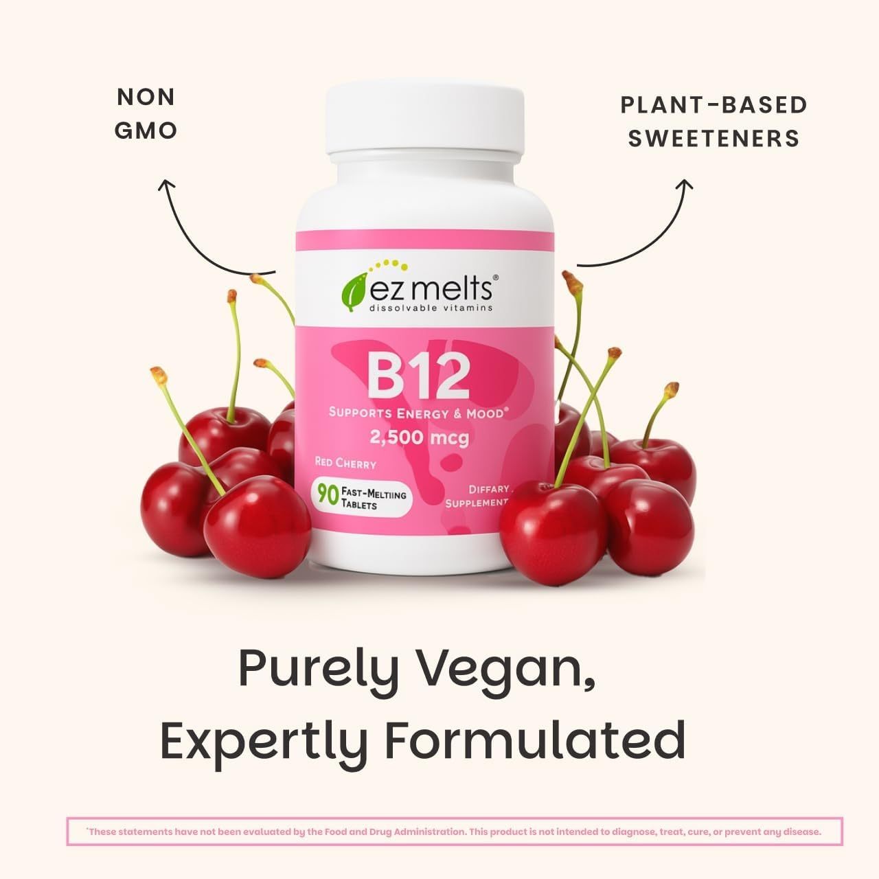 Cherry flavor shot of EZ Melts B12