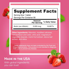 EZ Melts Biotin 5000mcg bottle and packaging shown for premium quality