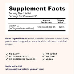 Close-up of EZ Melts D3 tablet highlighting plant-based formulation