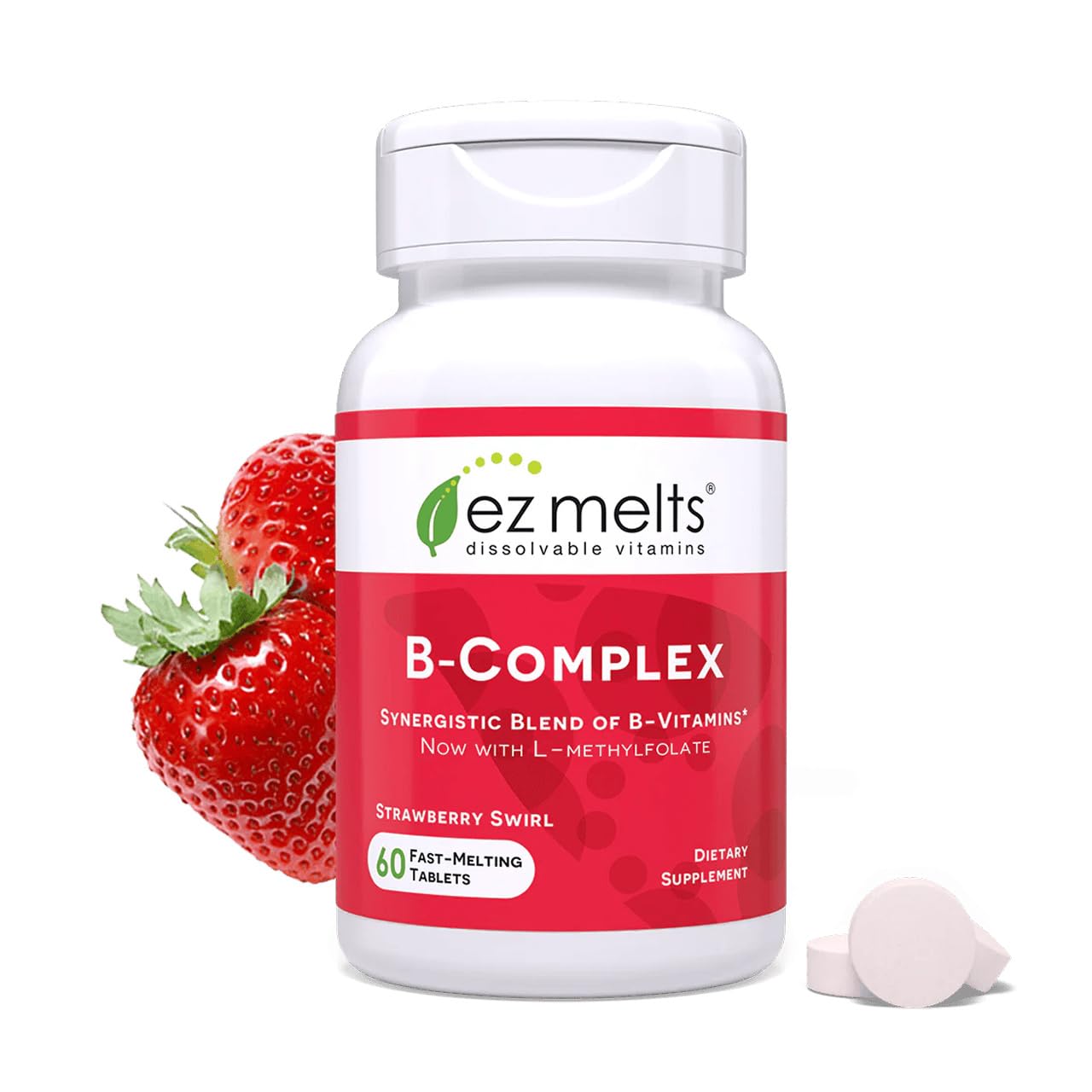 EZ Melts Dissolvable B-Complex bottle showcases energy support for daily routines.