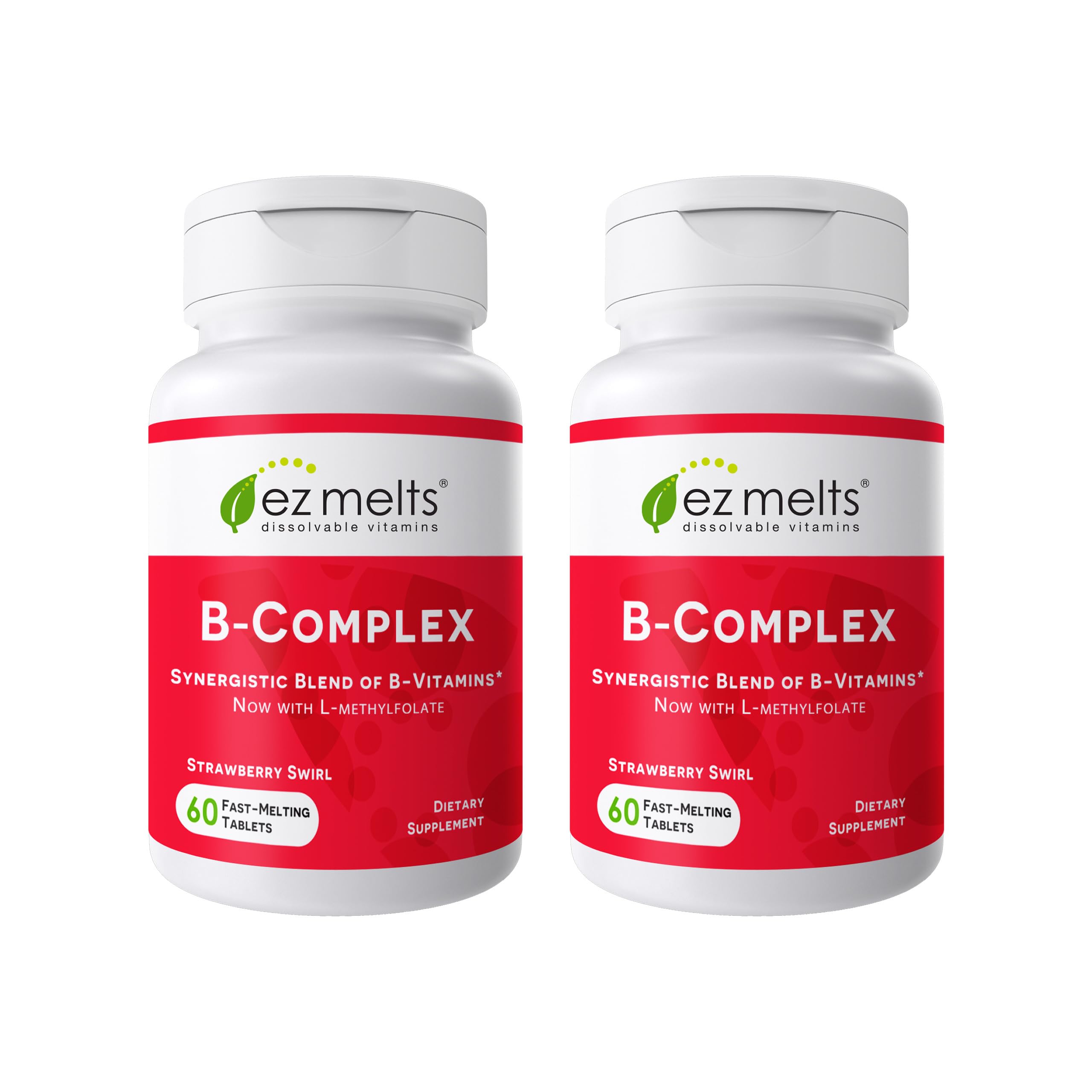 EZ Melts dissolvable B-Complex strawberry flavor for quick energy support.