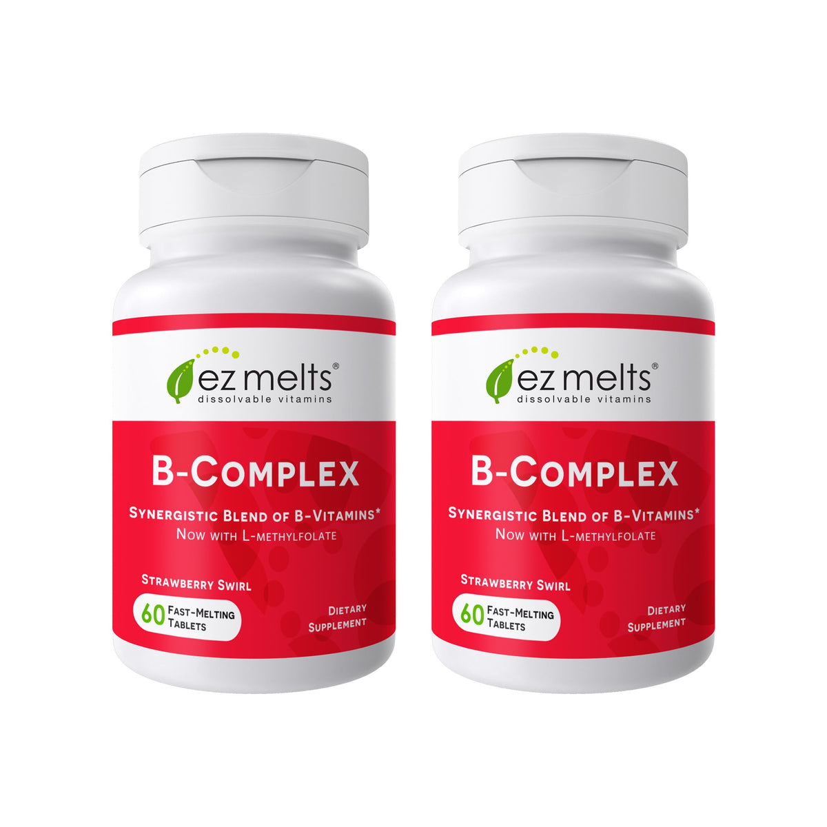EZ Melts dissolvable B-Complex strawberry flavor for quick energy support.