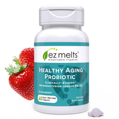 EZ Melts dissolvable probiotic bottle for daily gut support