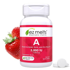 EZ Melts vitamin A dissolves on the tongue for quick daily support.