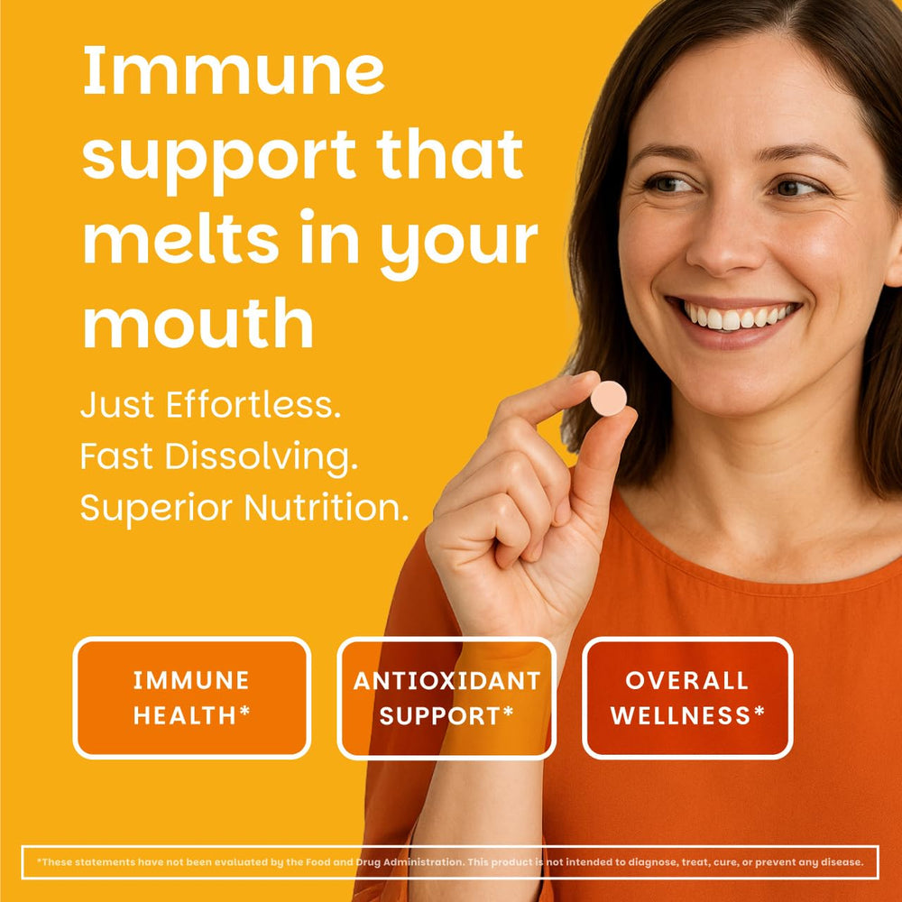 EZ Melts Vitamin C 500 mg tablet melts on tongue for easy supplementation