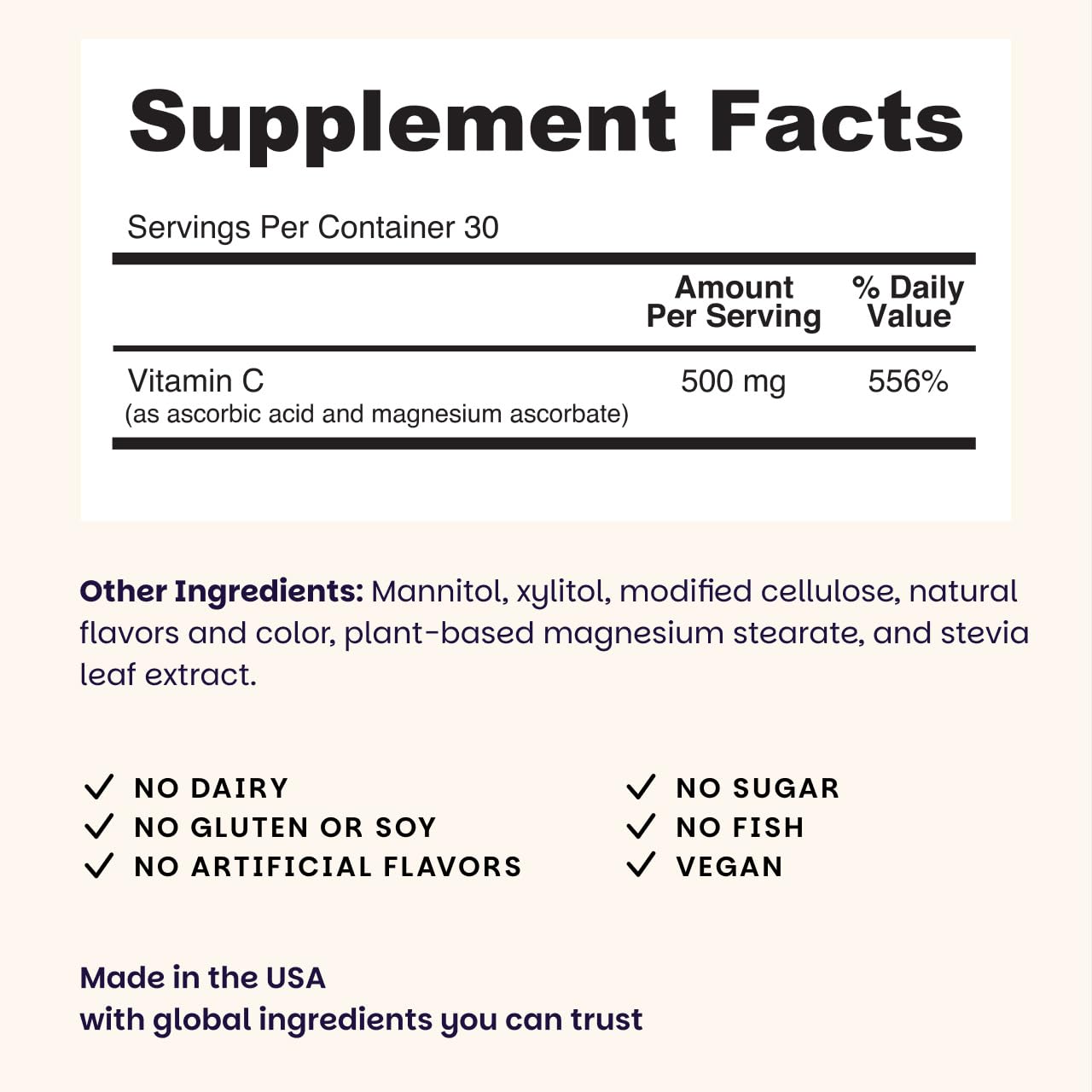 EZ Melts Vitamin C 500 mg two-pack packaging for monthly supply convenience