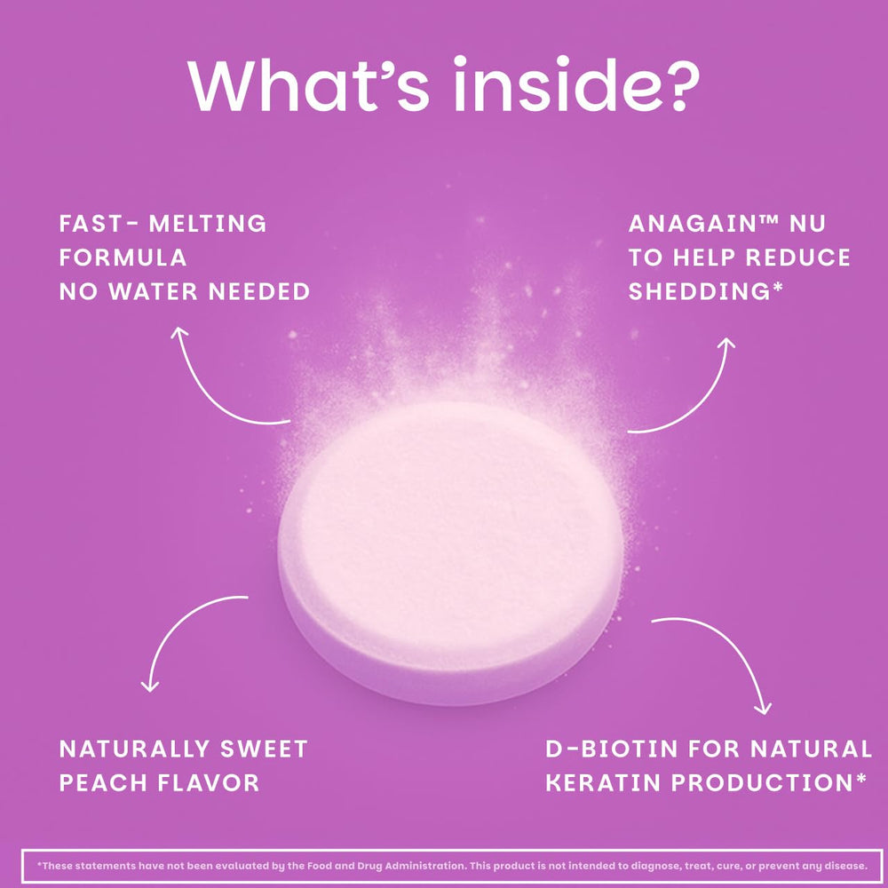 EZ Melts Hair Health Complete packaging emphasizes bamboo silica content