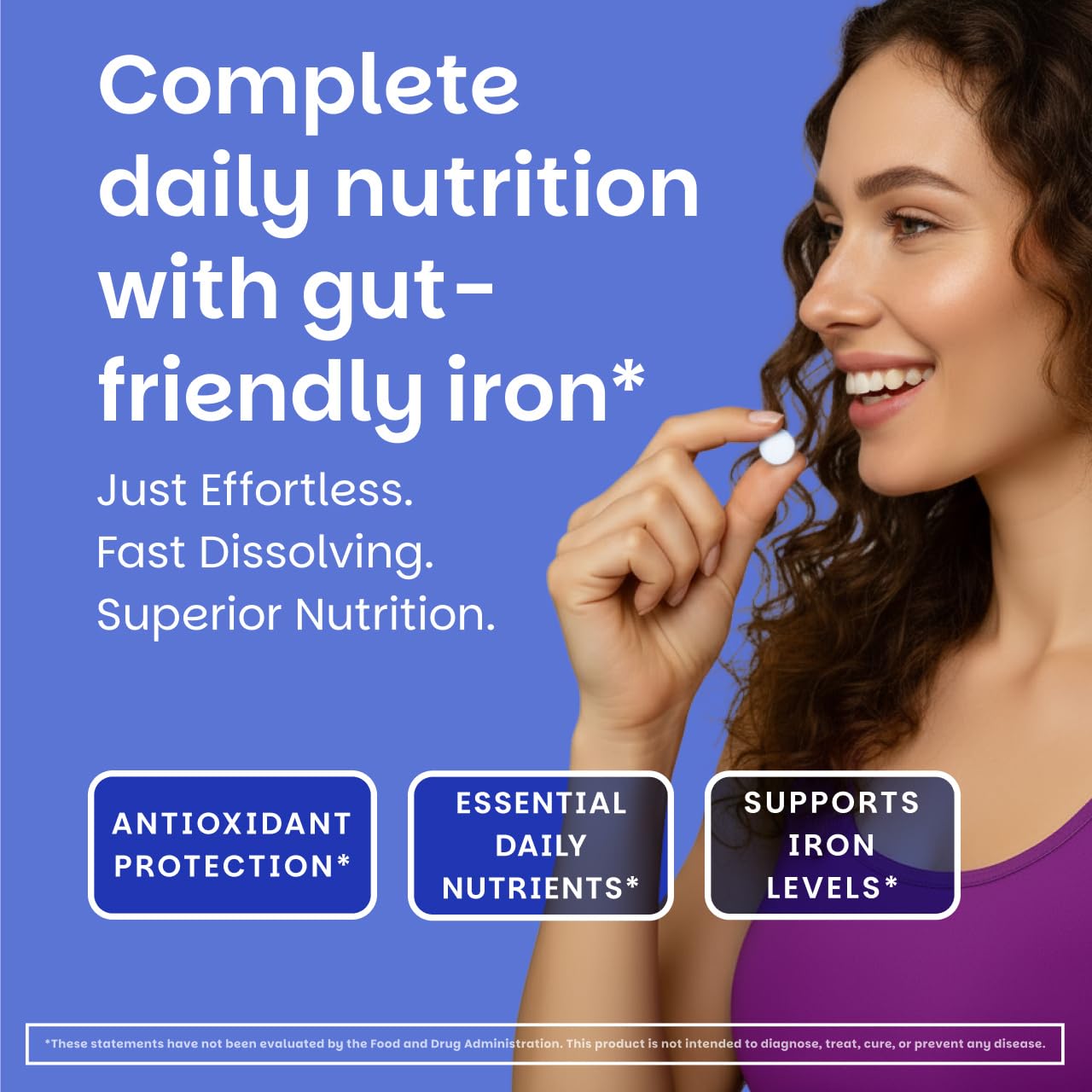 EZ Melts iron-containing multivitamin for daily wellness and energy
