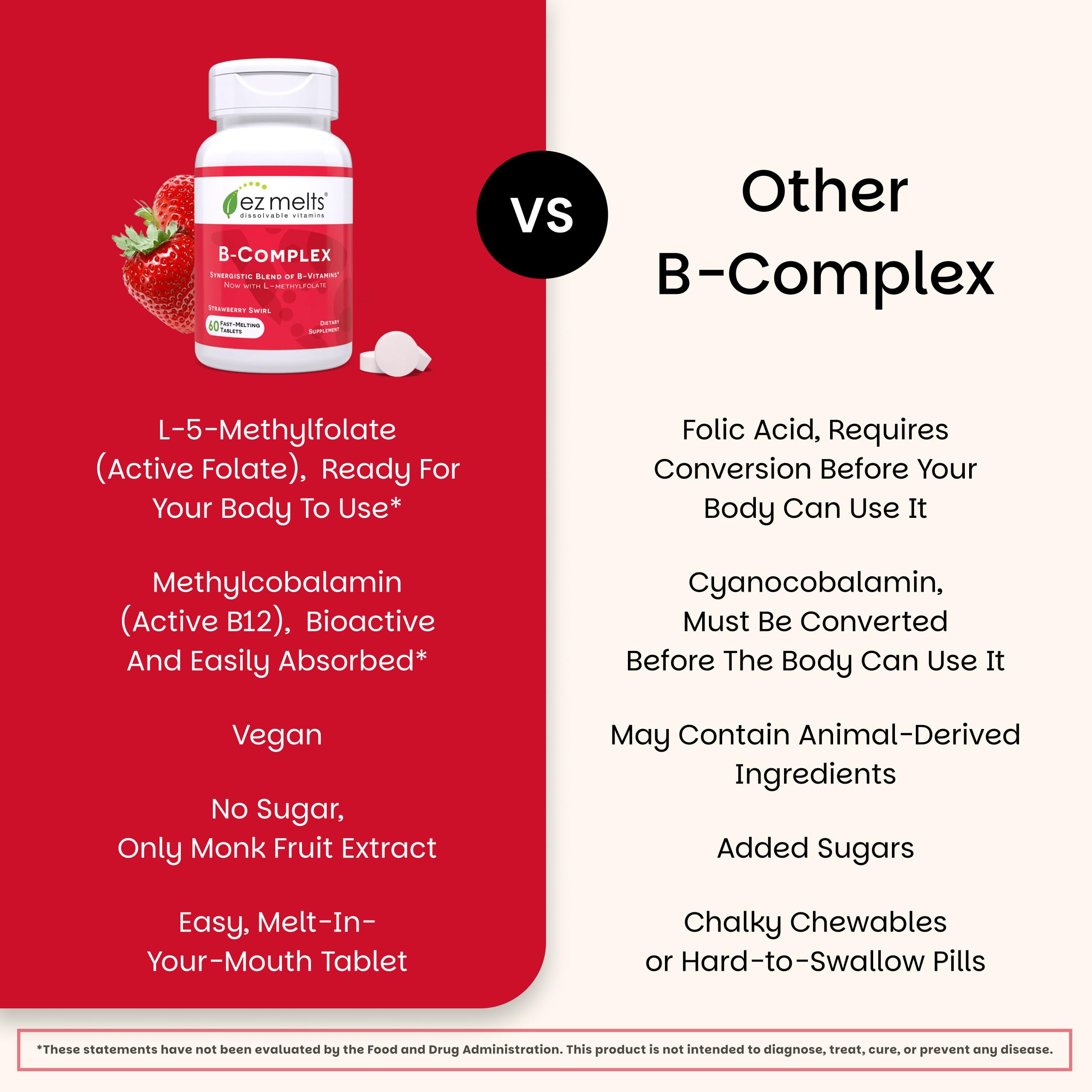 EZ Melts keto-friendly, sugar-free tablets for sugar-conscious routines.