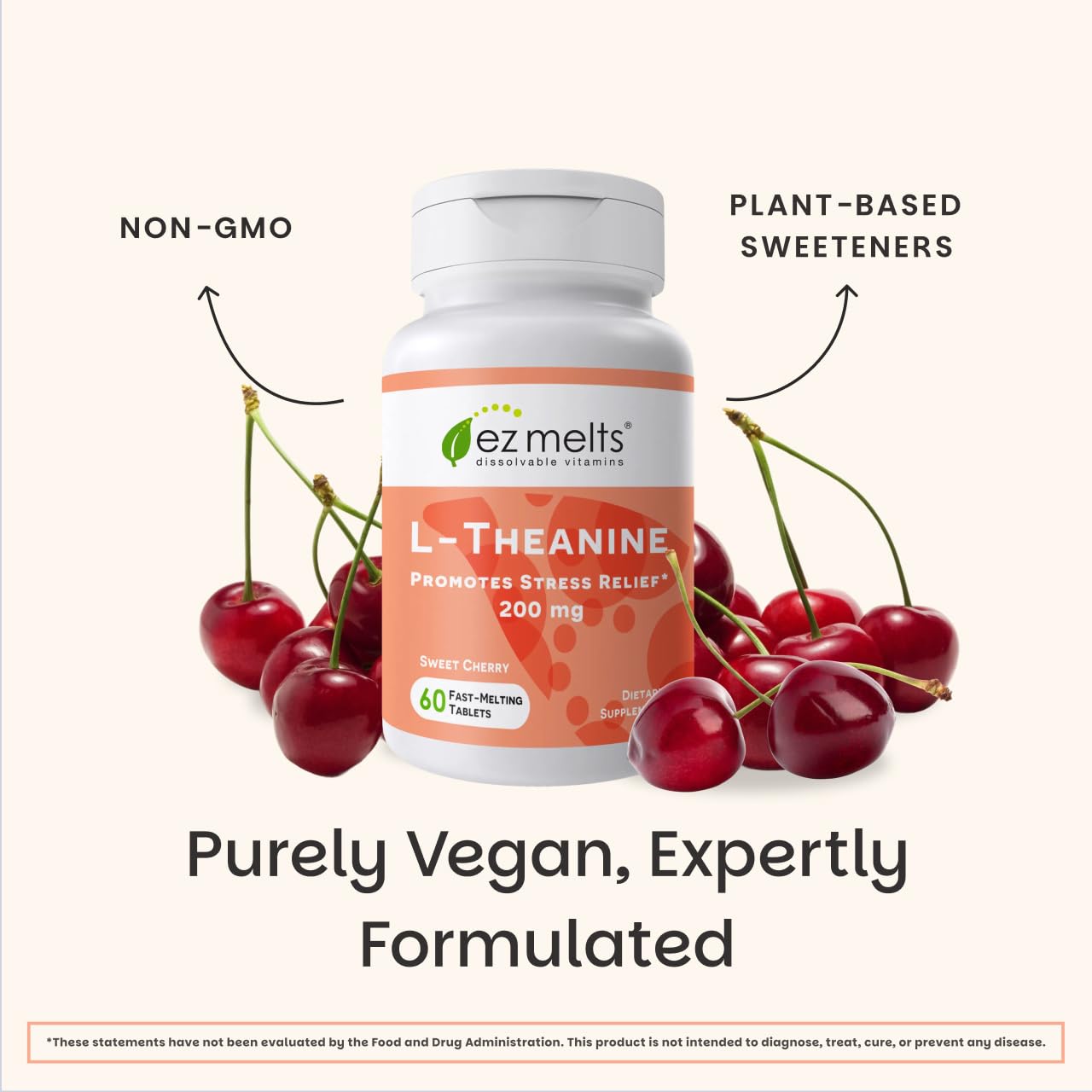 EZ Melts L-Theanine sweet cherry flavor enhances your routine
