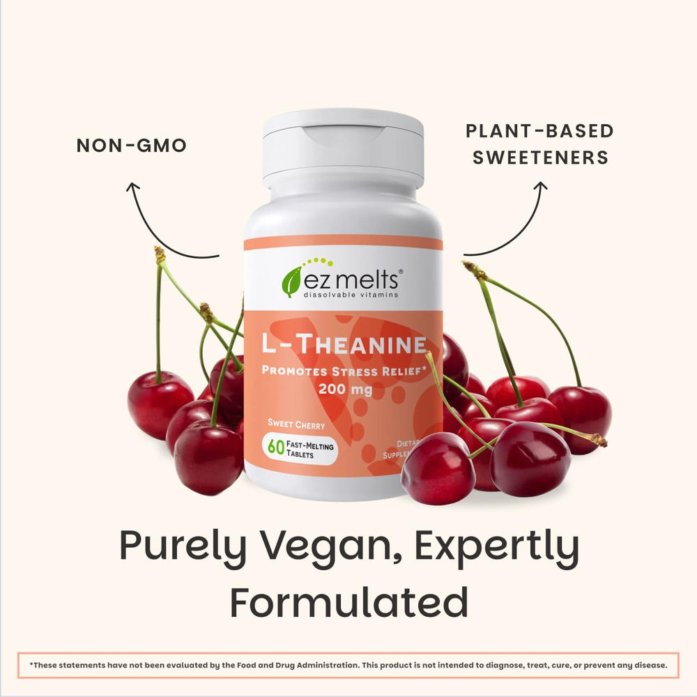 EZ Melts L-Theanine sweet cherry flavor enhances your routine