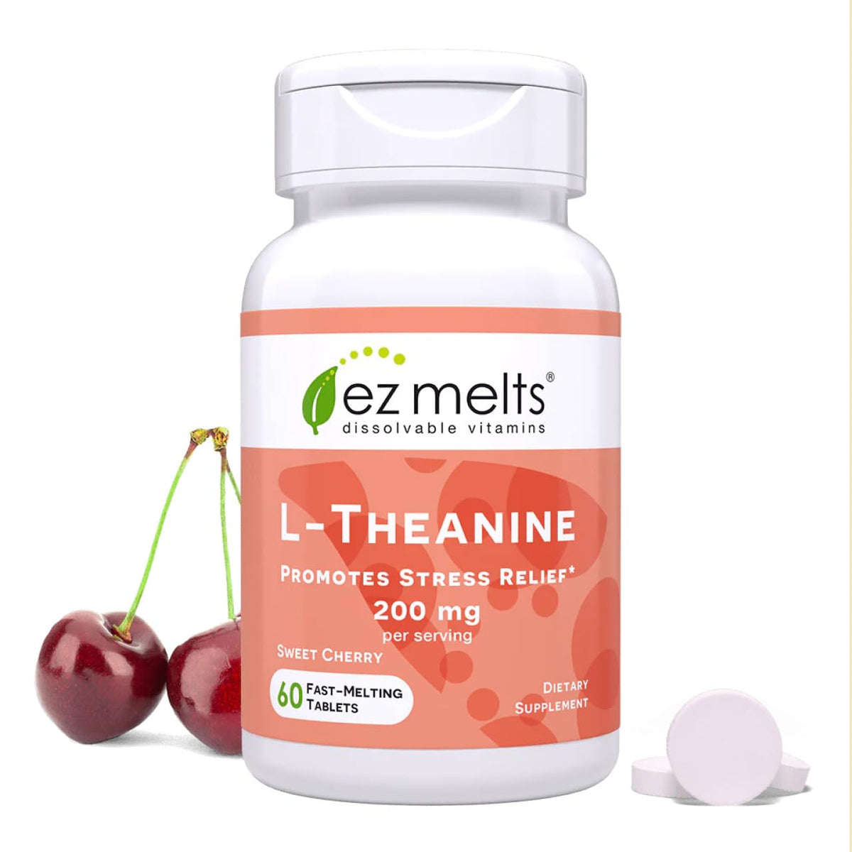 EZ Melts L-Theanine dissolving tablet in mouth for quick calm