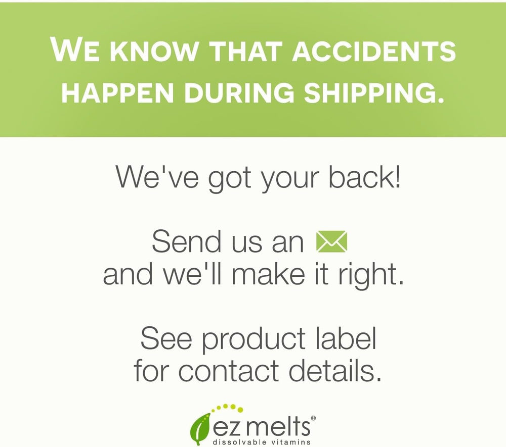 EZ Melts non-GMO, gluten-free formulation suitable for allergy-conscious users.
