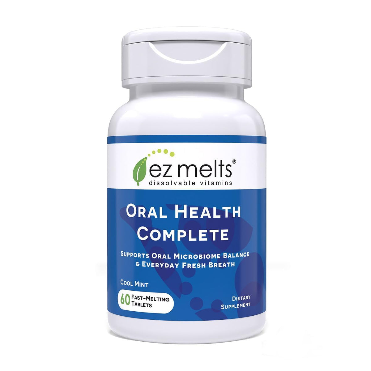 EZ Melts Oral Health Complete dissolving tablet ready to use for fresh breath.