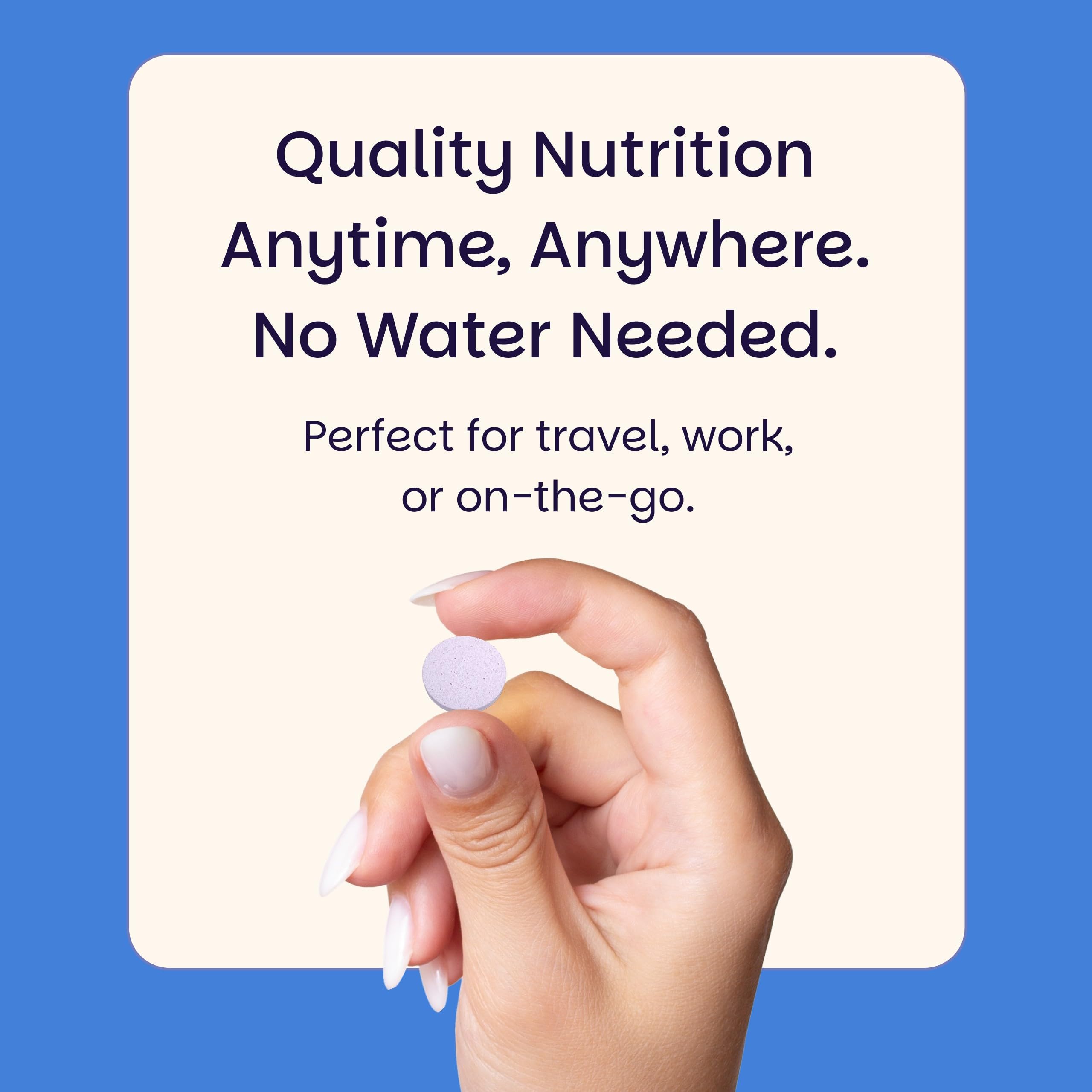 Vegan and non-GMO label emphasizes clean, animal-free formula.