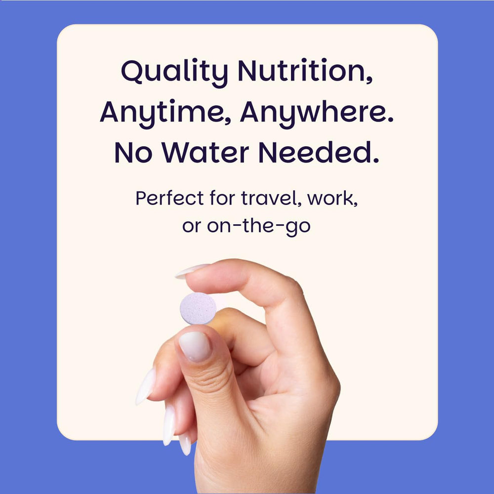 EZ Melts eco-friendly packaging showcases sustainable vegan supplement branding.