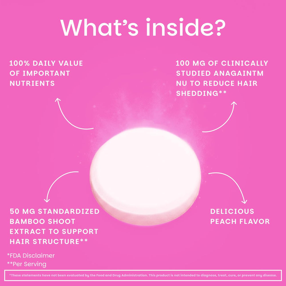 EZ Melts peach dissolving tablet demo emphasizing quick absorption and easy intake