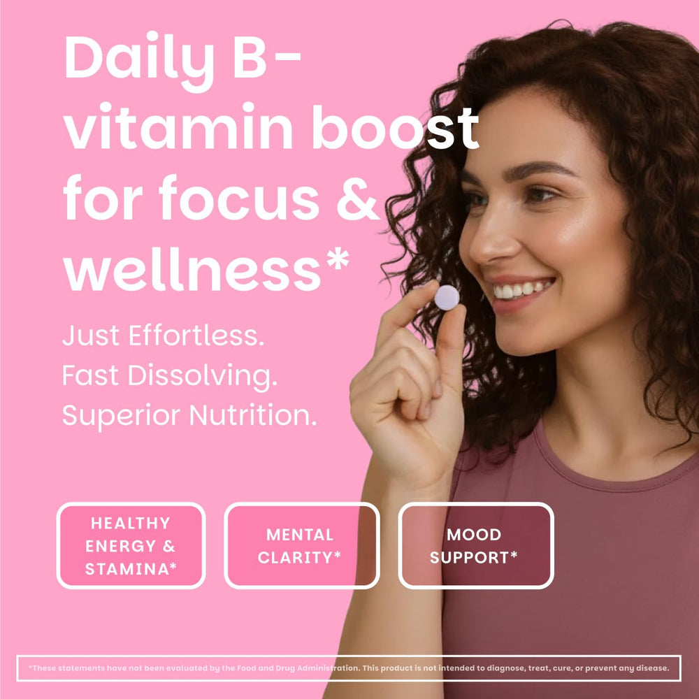 EZ Melts tablets dissolving in mouth ideal for caffeine-free energy and focus.