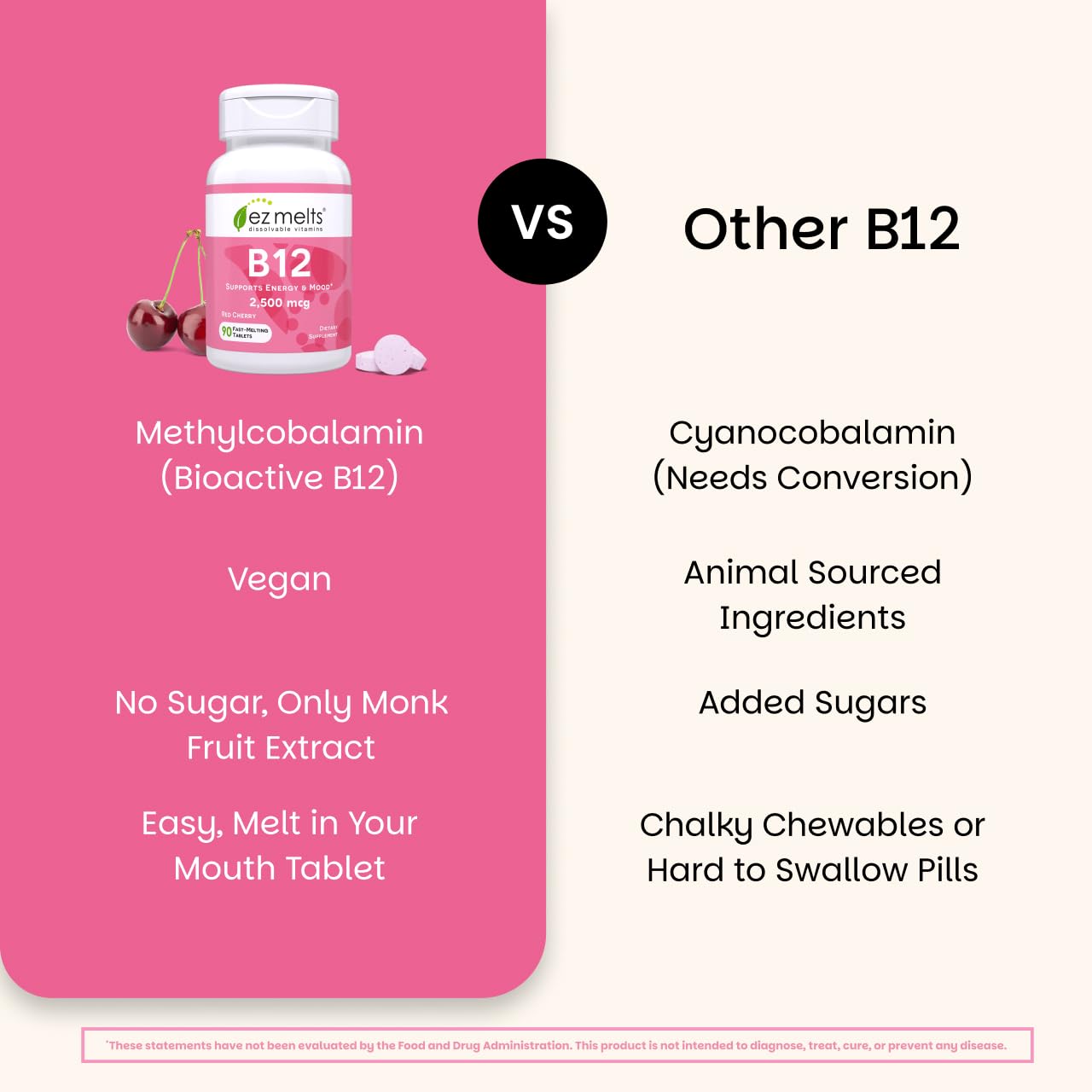 Ez Melts vegan non-GMO gluten-free formula for clean nutrition