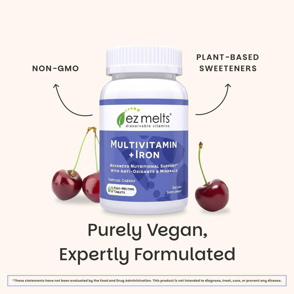 EZ Melts vegan non-GMO sugar-free tablet without common allergens
