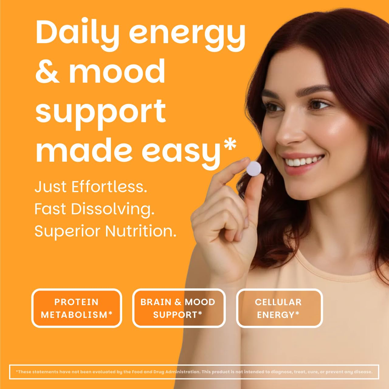 EZ Melts Vitamin B6 orange blast box front highlight vegan non-GMO formula.