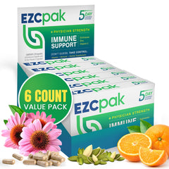 EZC Pak 5-day bottle shows the taper plan for adults.