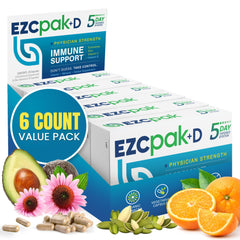 EZC Pak 5-day immunity bottle for adults supporting daily routines.