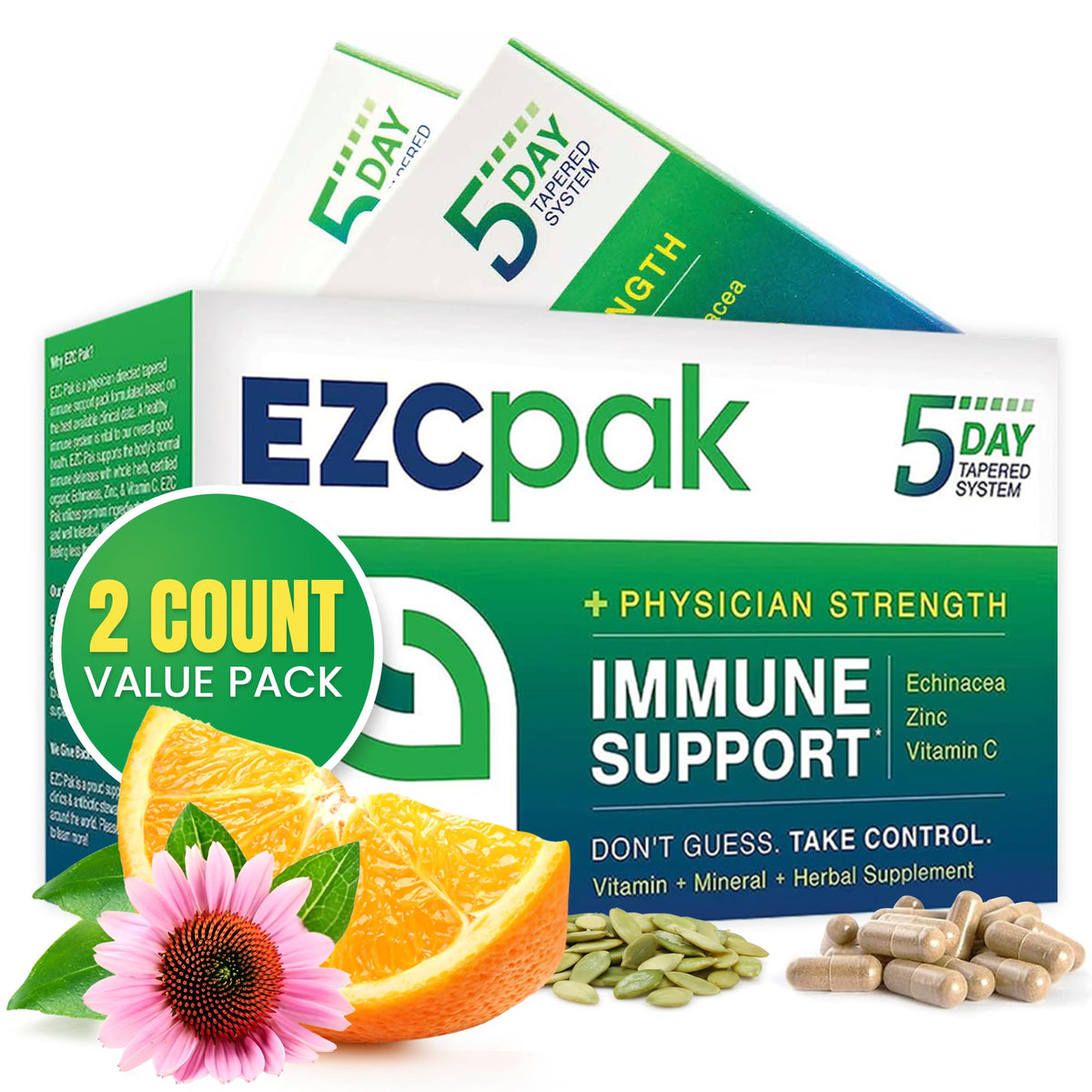 EZC Pak 5-day tapered immunity bottle for daily immune support
