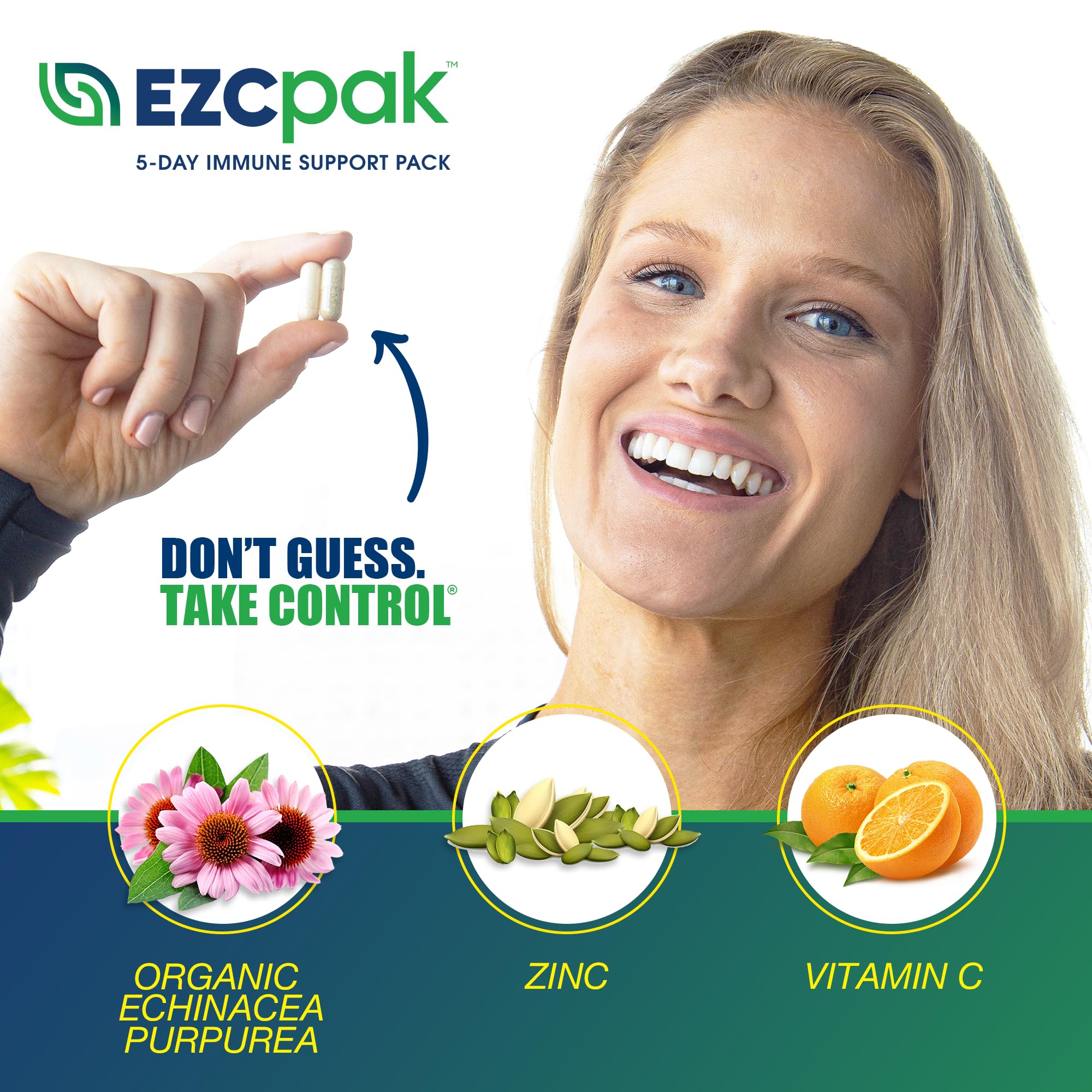 EZC Pak high-dosage ingredients chart on box