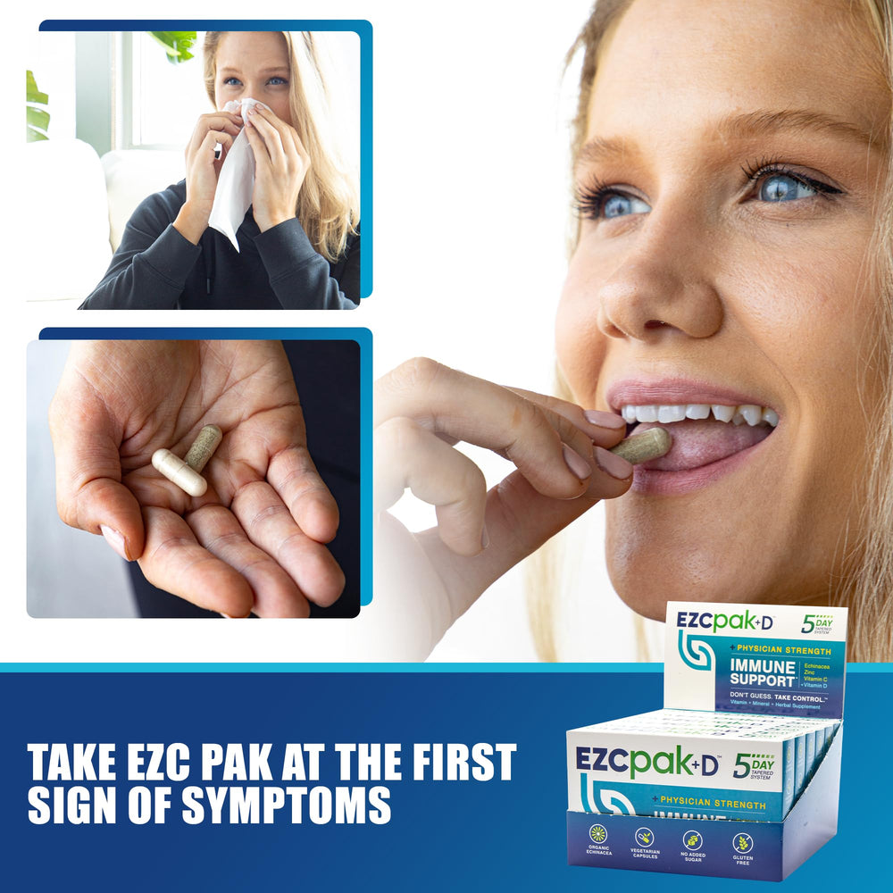 EZC Pak vegetarian gluten-free label indicating dietary-friendly formula.