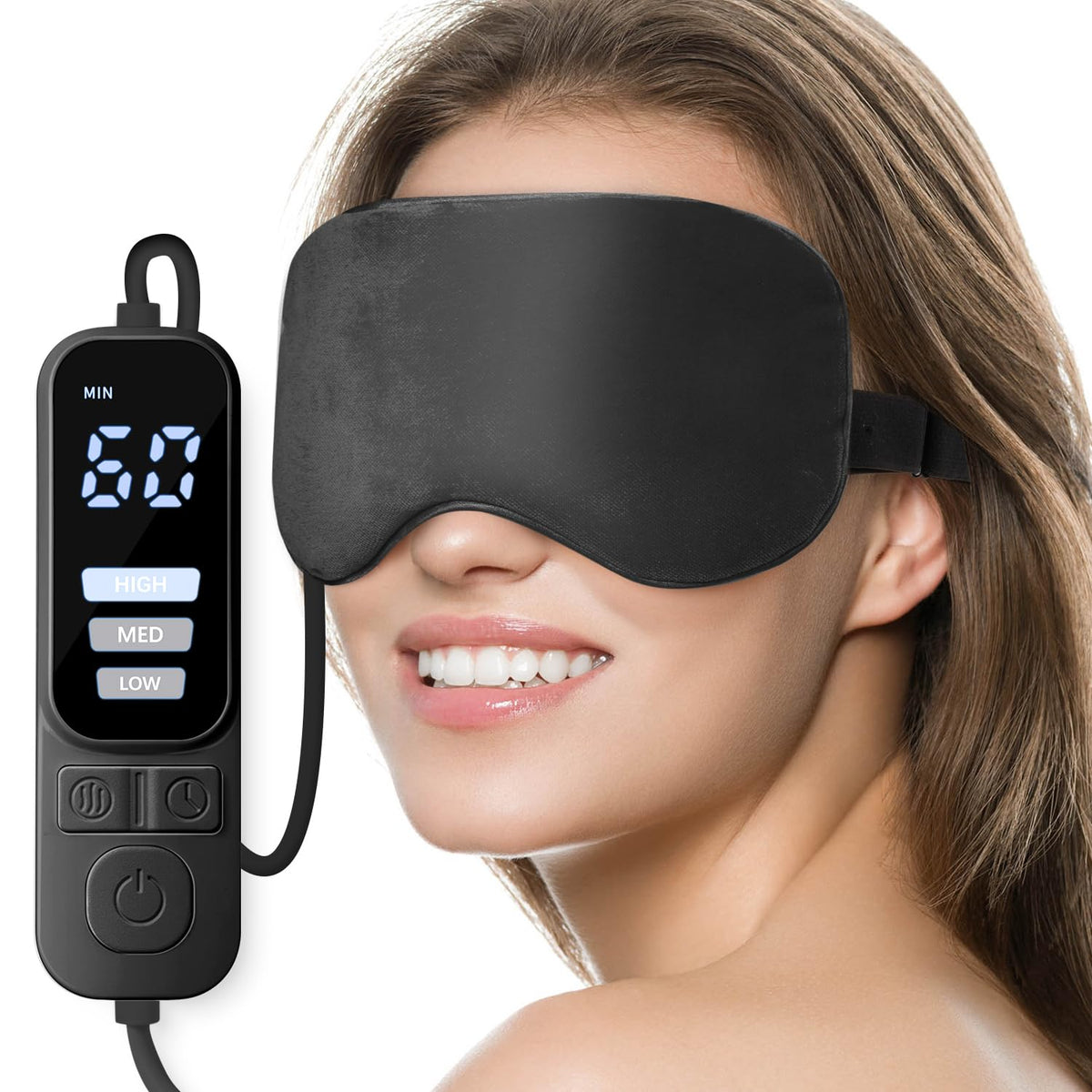 Ezona heated eye mask cover on a surface with soft fabric for gentle wear