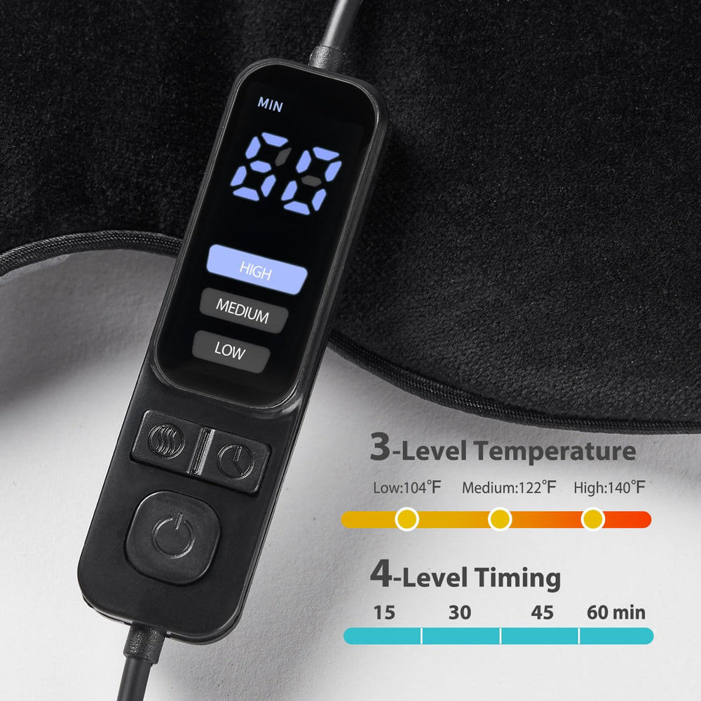 Ezona eye mask temperature control panel shows three heat levels