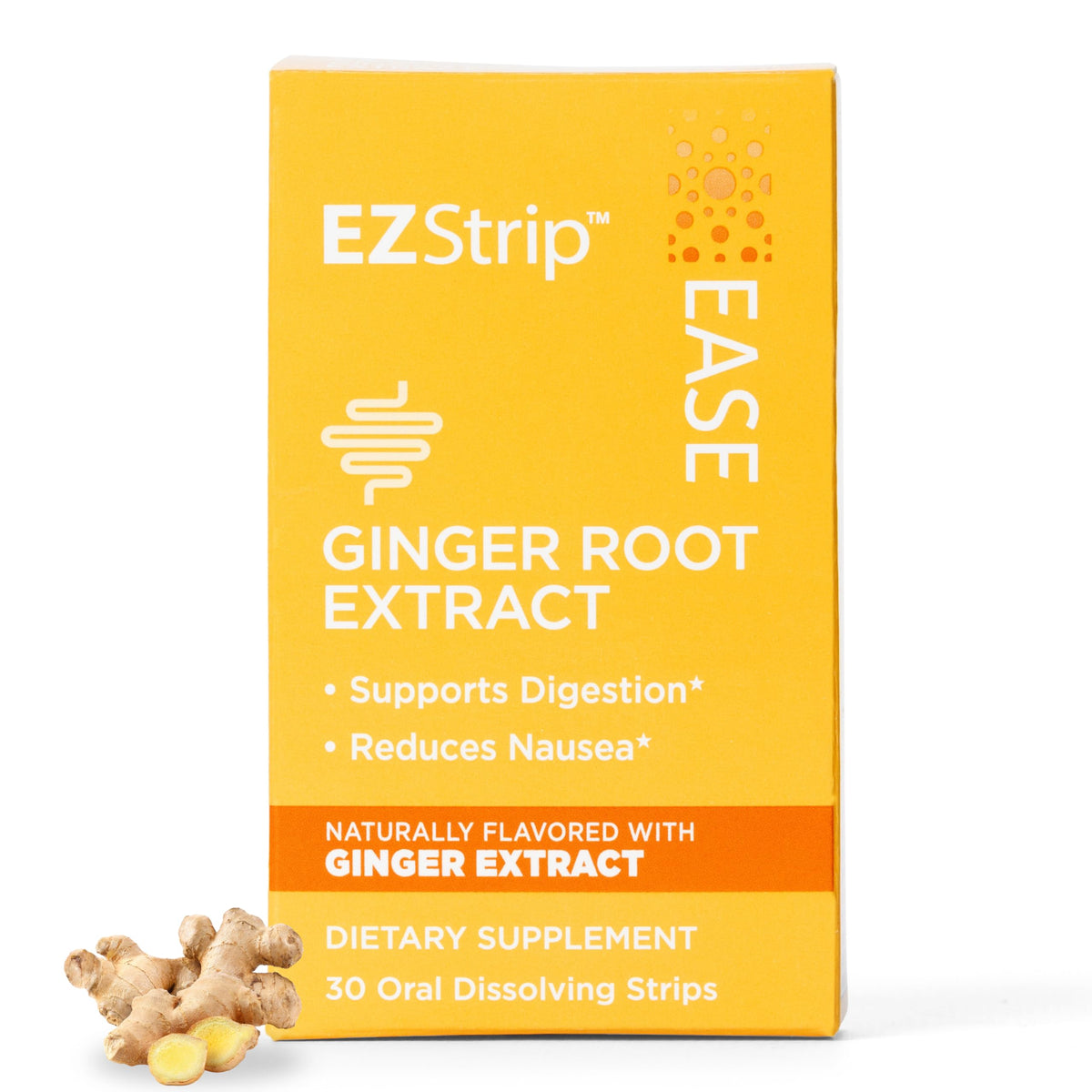 EZStrip Ease ginger strip pack for on-the-go digestion support