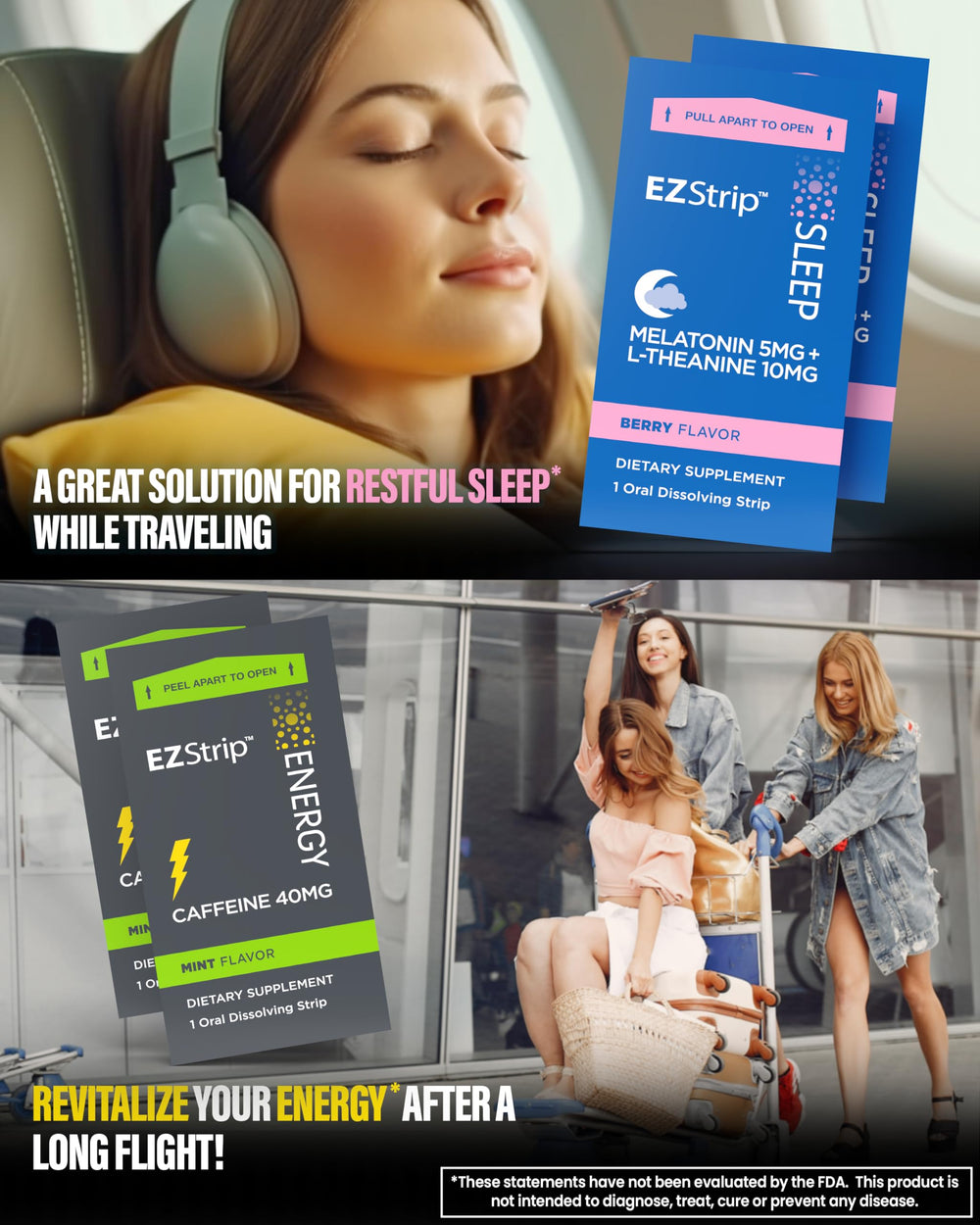 EZStrip travel kit tucked in a bag for road trips and flights