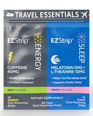 EZStrip travel pack with energy and sleep strips for on-the-go use and convenience