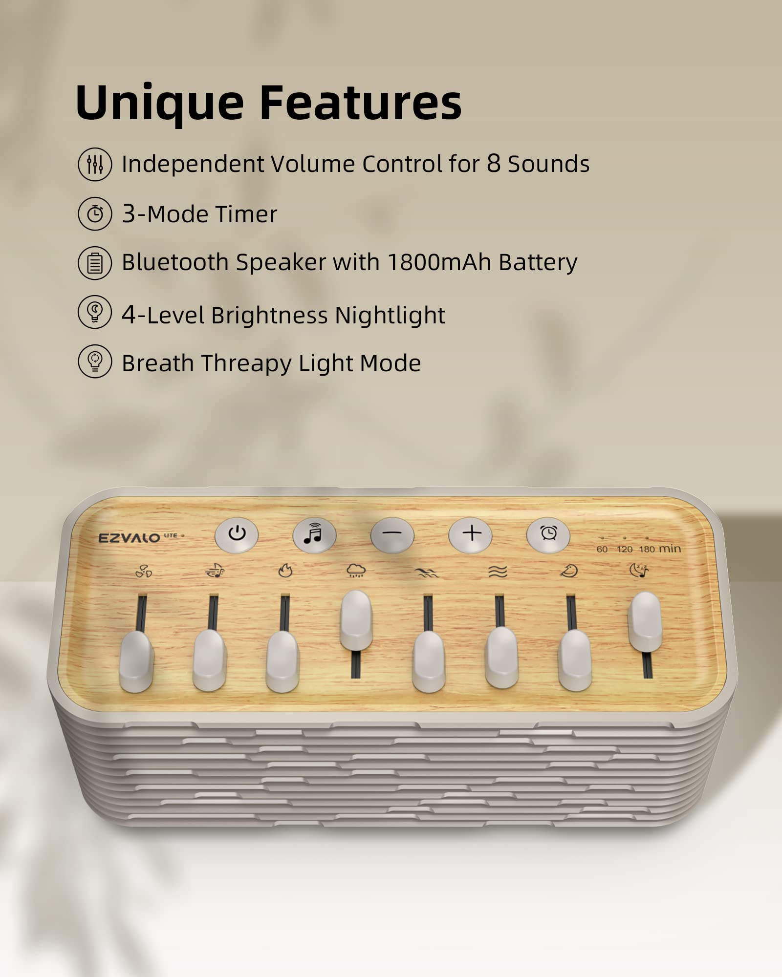 EZVALO Lite auto-off timer supports effortless bedtime routines