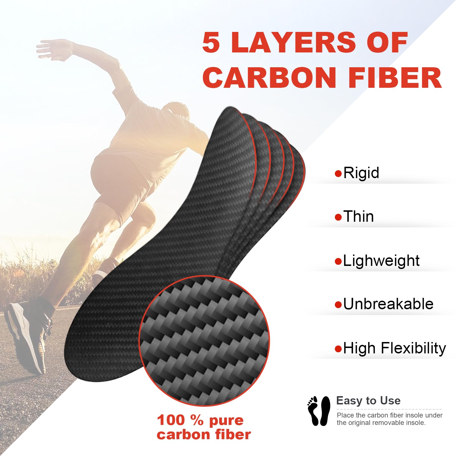 EZWORK size guide illustrating how to choose the correct insole length