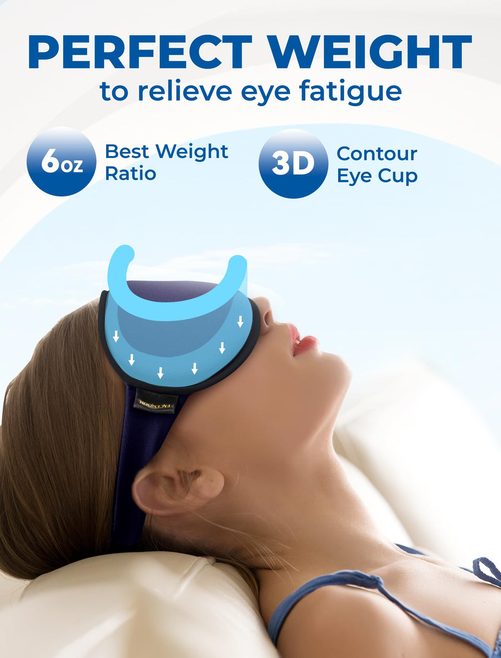 Facemoon 3D contoured design avoids lash pressure.