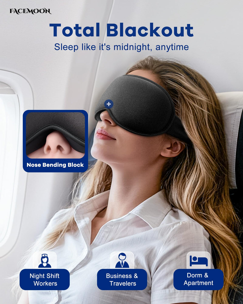 Facemoon 6oz weighted eye mask delivers deeper relaxation through comforting pressure.
