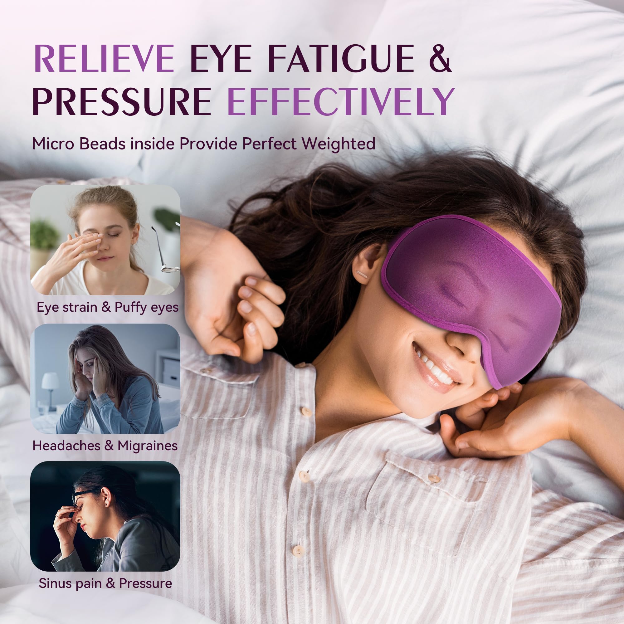 Facemoon mask with flexible nose design creates darker environment with no pinching