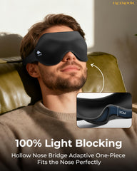 FACEMOON eye mask designed for side sleepers to prevent pressure and light leaks.