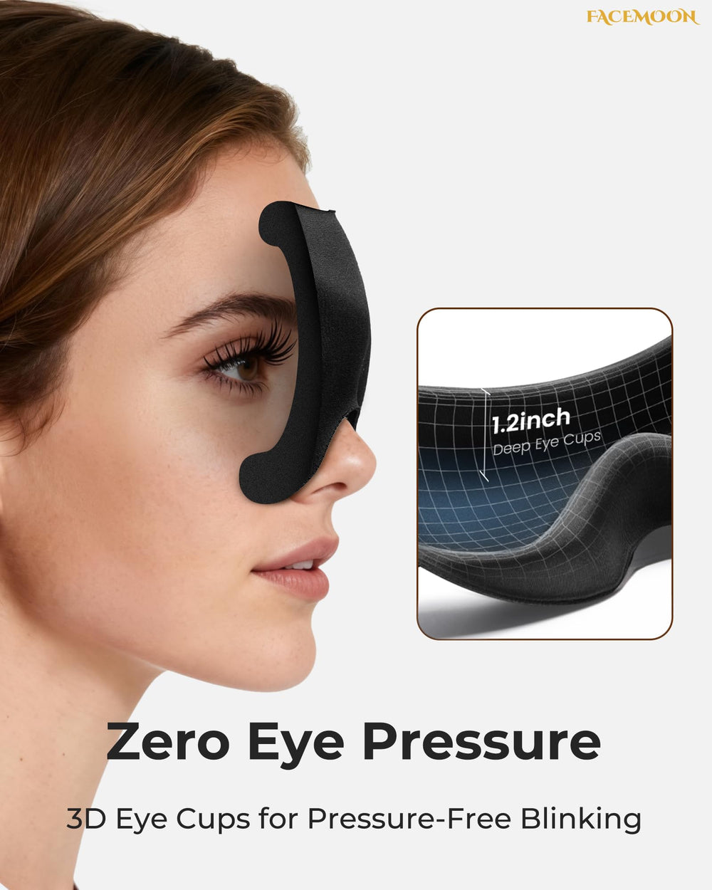 FACEMOON ultra-lightweight mask feels soft on skin for comfortable all-night wear.