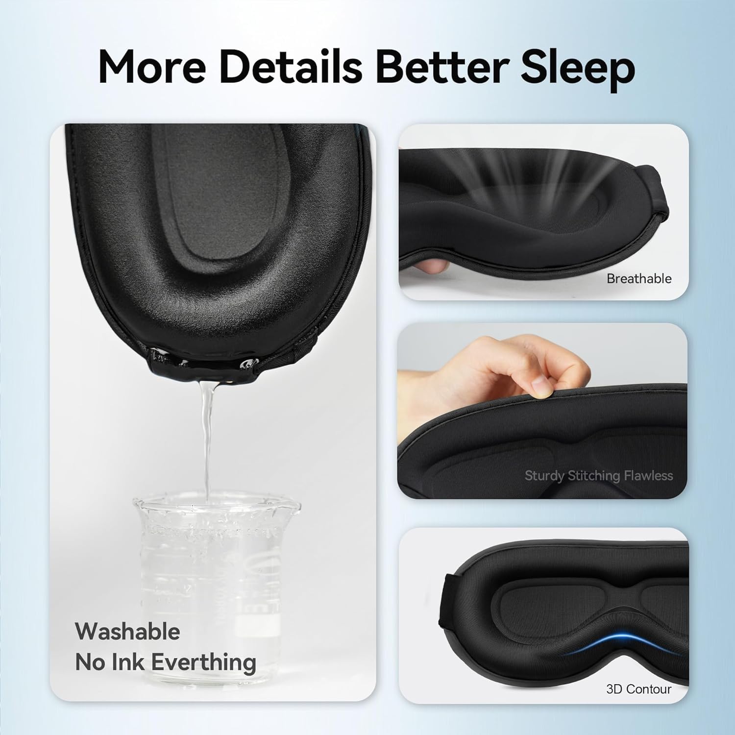 Perfect for airline travel and daytime naps with ample eye space.