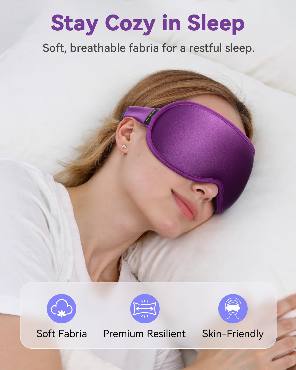 FACEMOON mascarilla ocular para viajes largos y tumbado cómodo en vuelos.