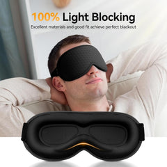 Raised nose bridge reduces light from all angles for restful naps.