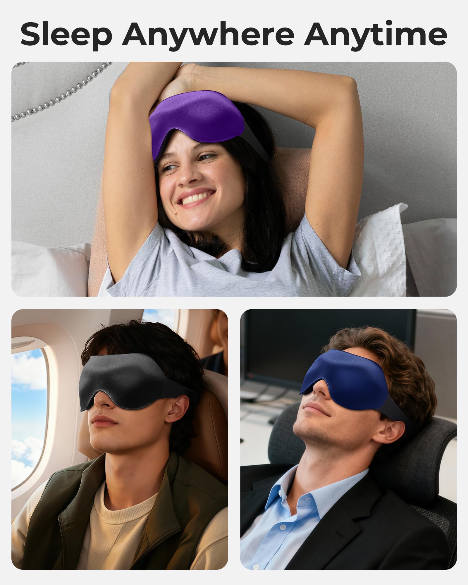 FACEMOON airplane-ready sleep aid blocks light for restful naps