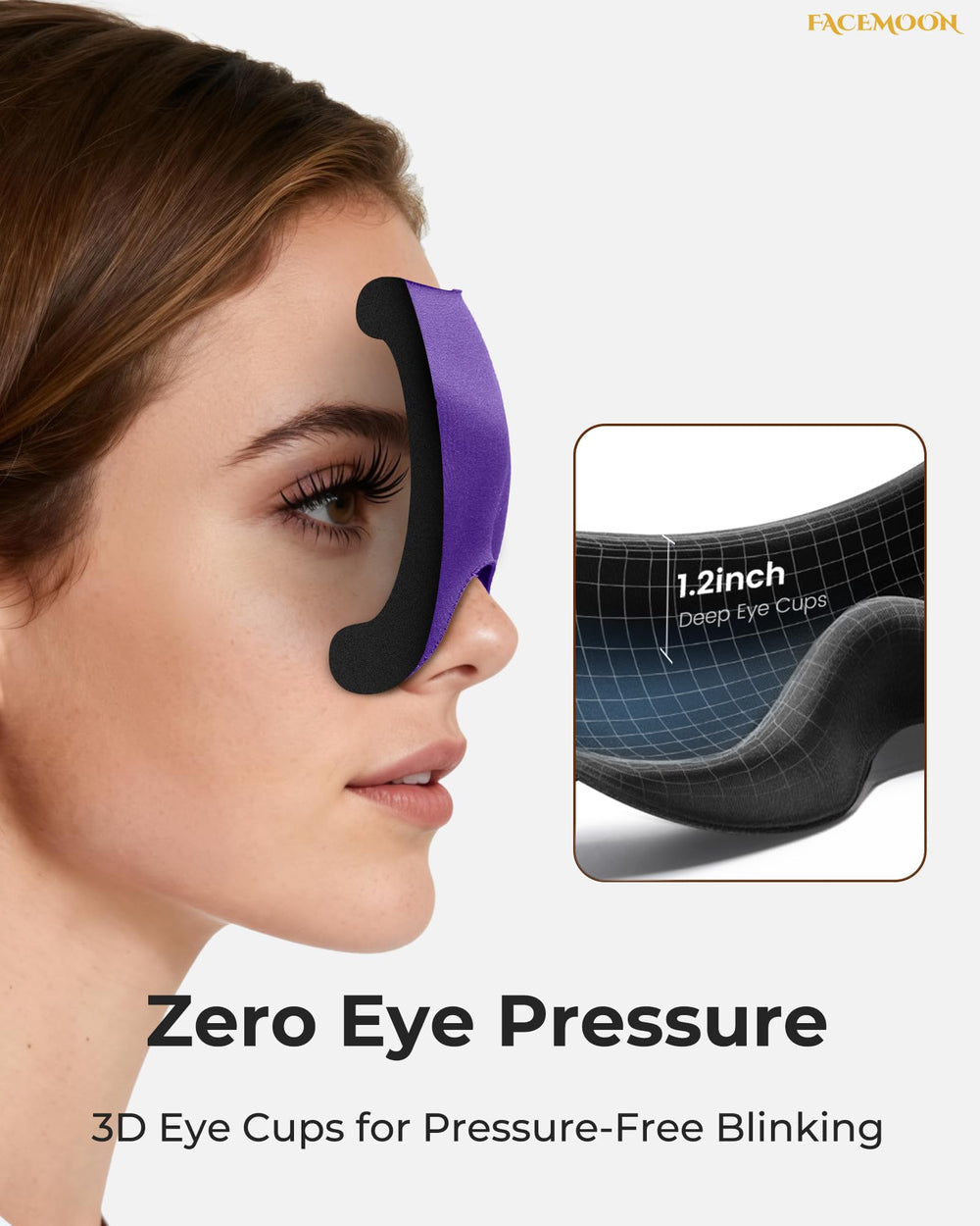 FACEMOON blackout sleep mask delivers complete darkness for side sleeping