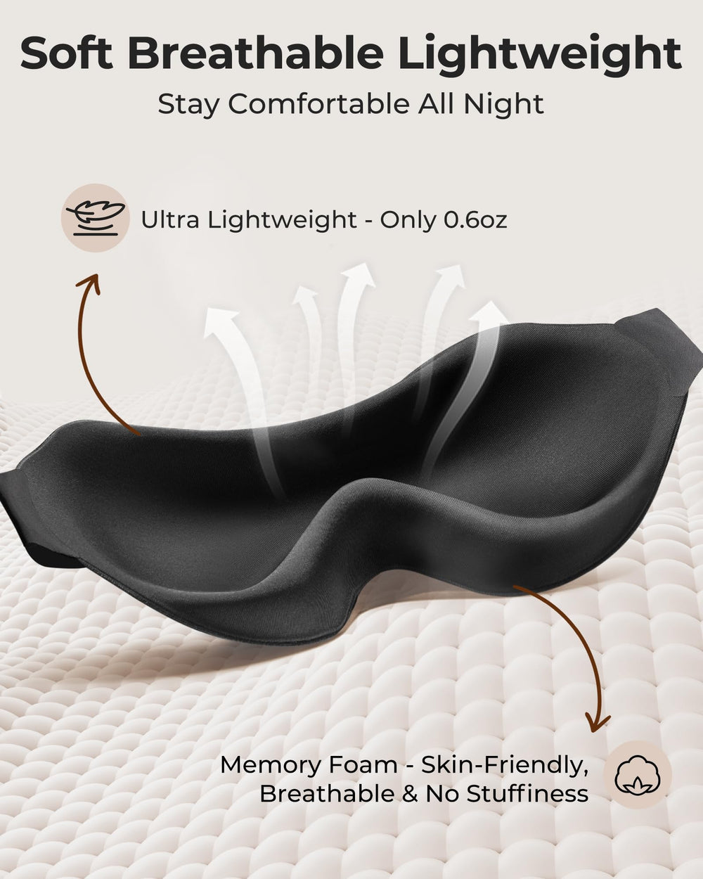 FACEMOON non-slip, secure-fit sleep mask for all-night wear