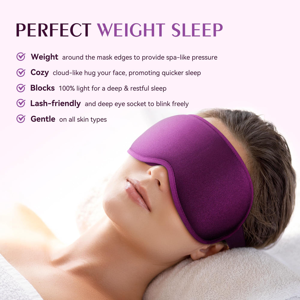 Facemoon 3D contoured eye mask providing snug eye coverage and eyelash-friendly shading